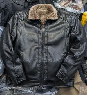 Vintage Leather Jacket With Faux Fur Lining