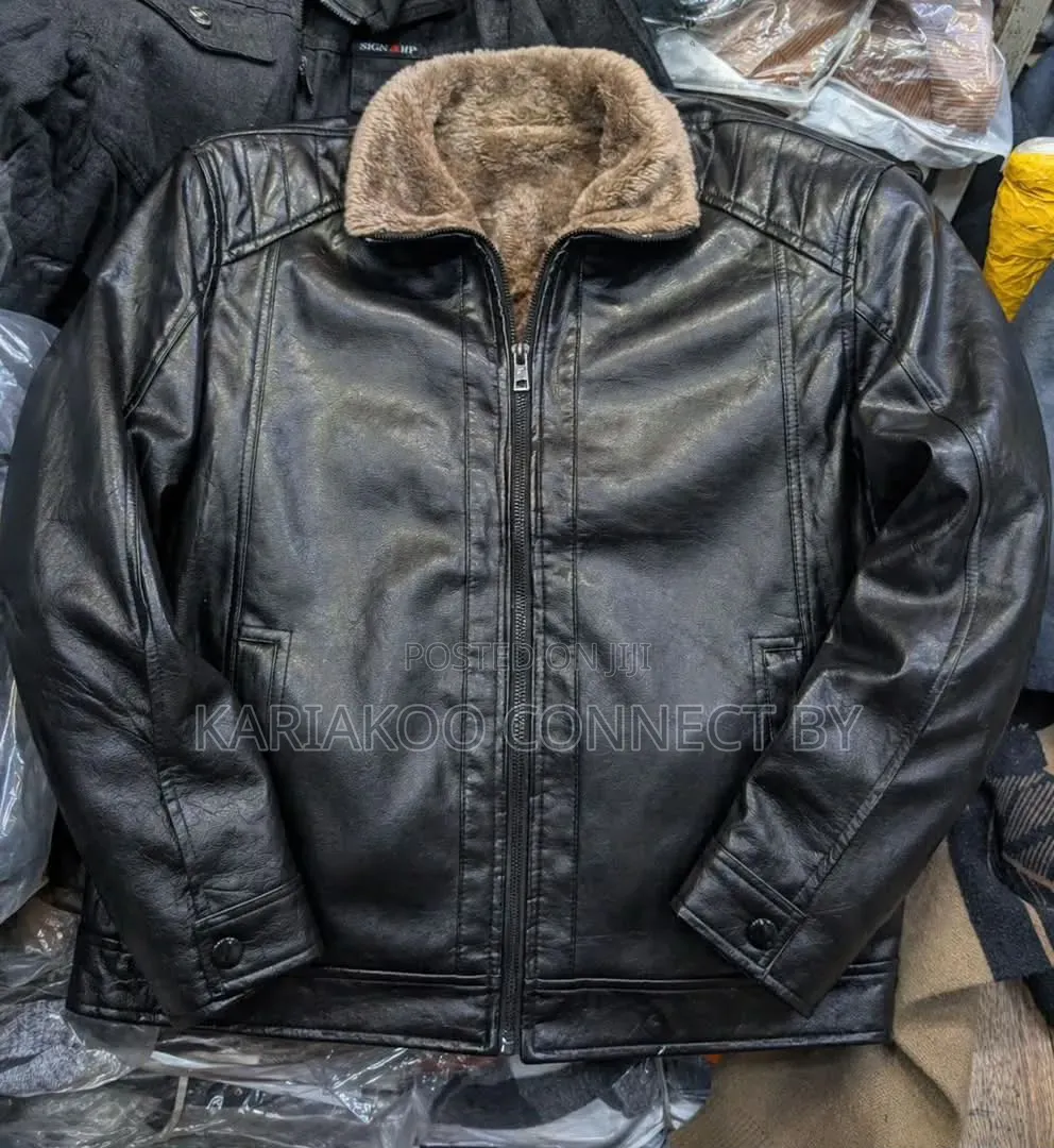 Vintage Leather Jacket With Faux Fur Lining