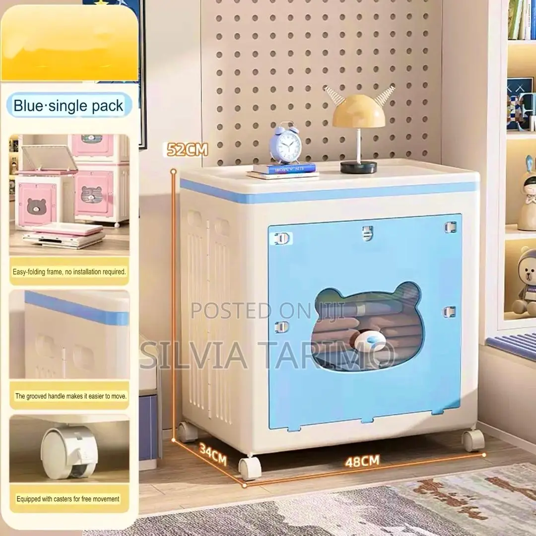 Foldable Storage Box With Wheels – Multi-Purpose Organizer Cabinet