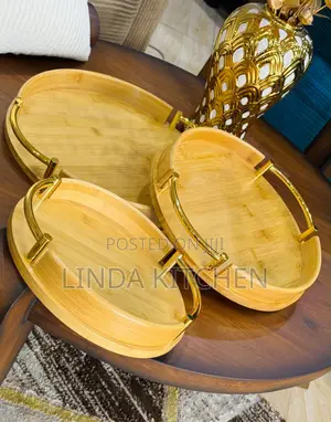 Tray Bamboo Round Set Ya 3pcs