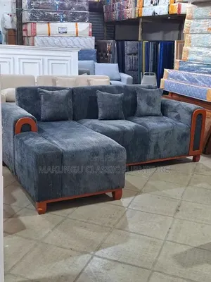 L Shaped Sofa Ya Watu Wanne Rangi Ni Dark Grey