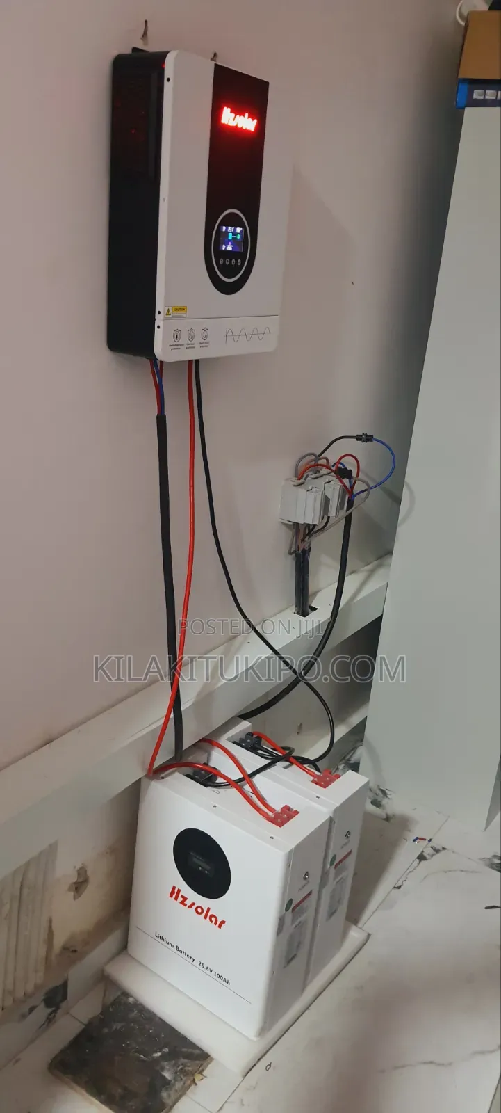 Solar System 2 Lithium Battery 100ah 25.6v + Hybrid Inverter 4200w 24v