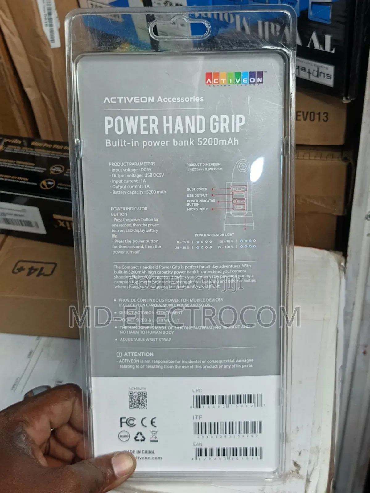Power Hand Grip Activeon 5200mah Power Bank Holder for Cameras