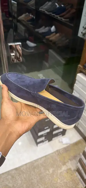 Navy Blue Loro Piana Summer Walk Loafer