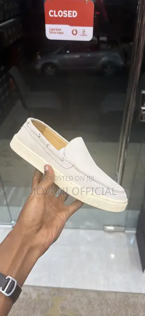 White Brunello Cucinelli Suede Loafer
