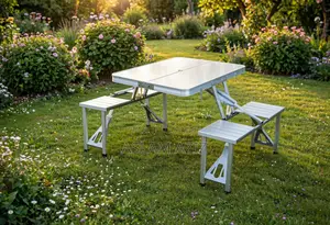 Portable/Foldable Aluminum Picnic Table With Seats