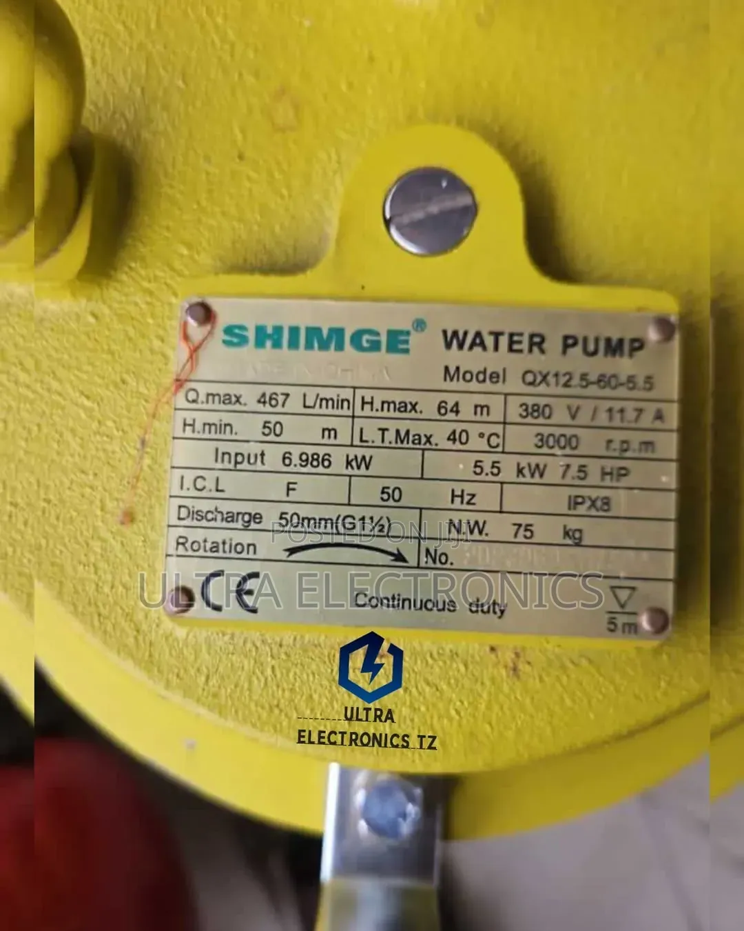 Shimge Sewage Deep Water Pump 7.5 Hp 5.5 Kw Pampu Ya Migodini N.K