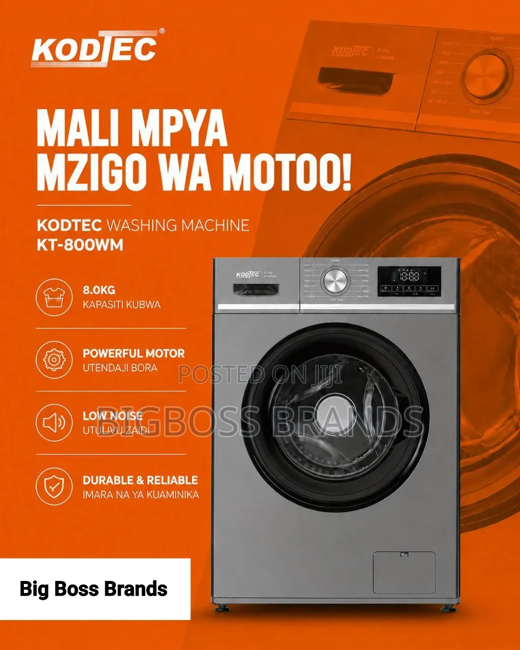 Kodtec Front Load Automatic Washing Machine Kt-8000wn 8kg