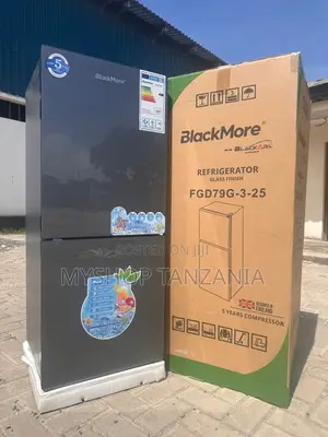 Blackmore Fridge Glass Material (Kioo Black) Liter 158