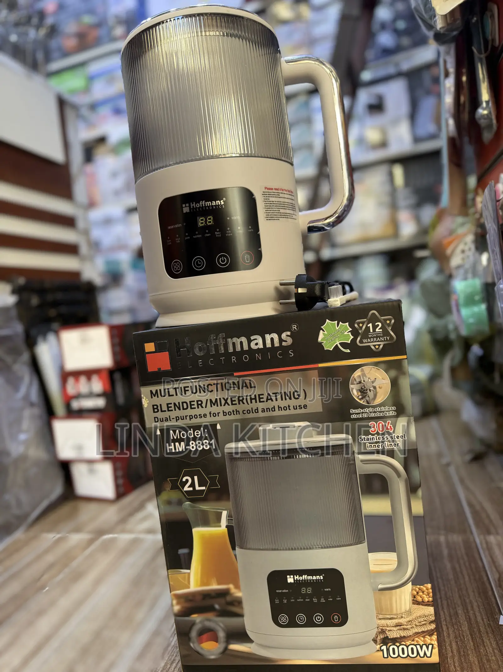 Hoffman Multifunctional Heating Blender and Mixer 9 in 1, 2lts