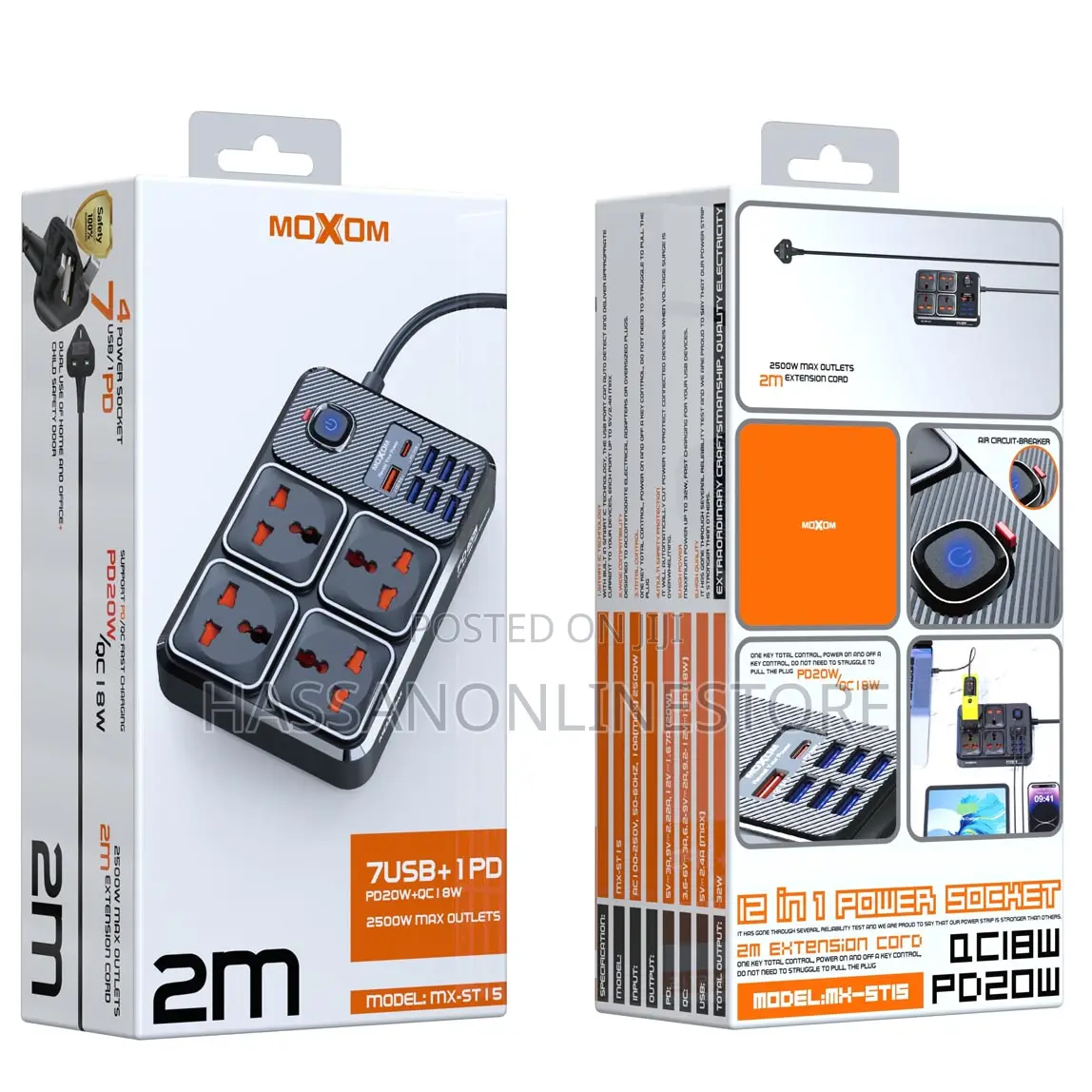 Moxom Mx-St15 12-in-1 Power Strip