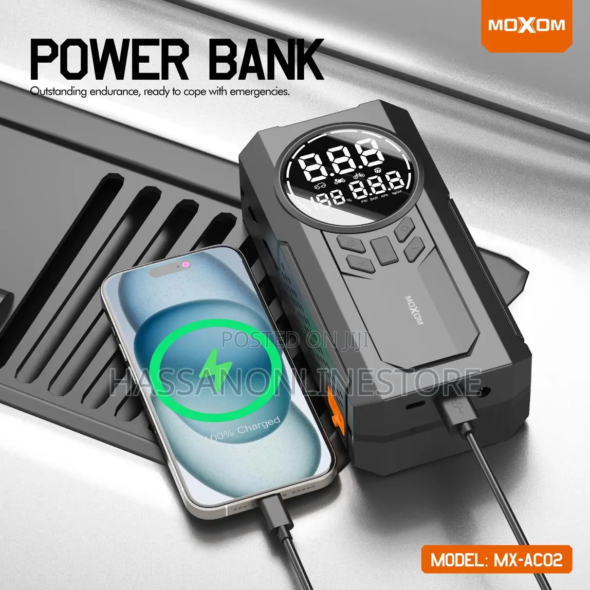 Moxom Mx-Ac02 Air Compressor, Car Jump Starter,