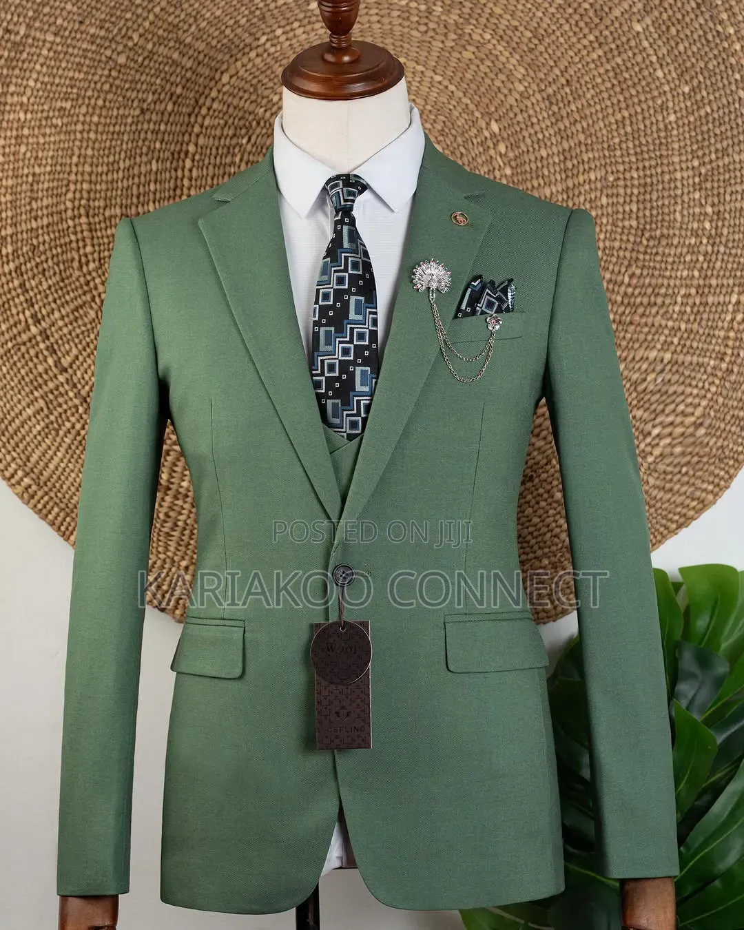 Green Executive Men's Suits Set
