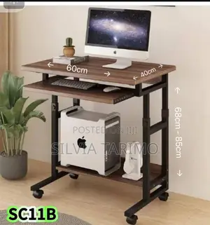 Modern Compact Computer Desk With Keyboard Tray Cpu Shelf