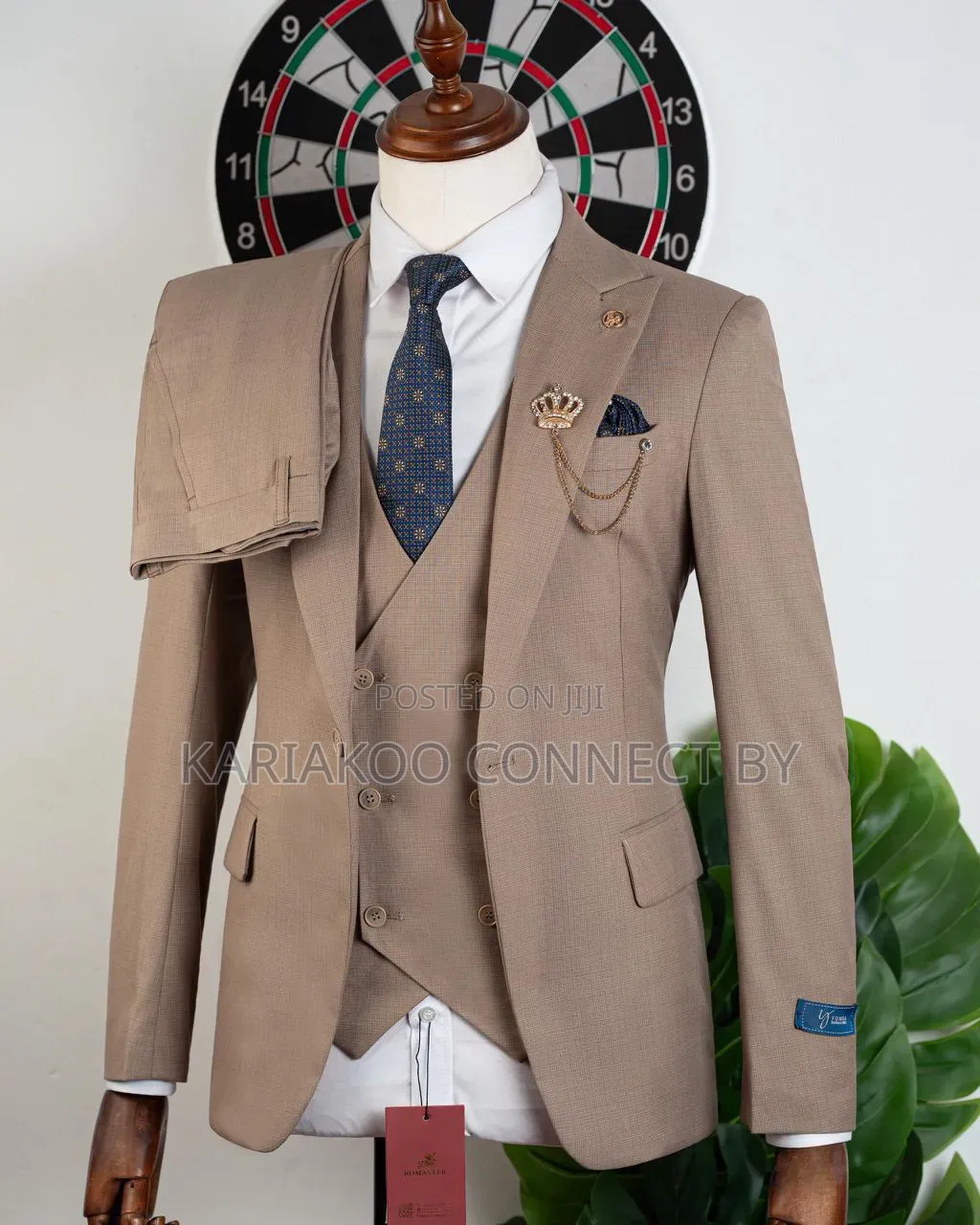 Premium Beige Royal 3-Piece Suit
