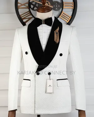 Premium White Velvet Black Luxury Tuxedo 