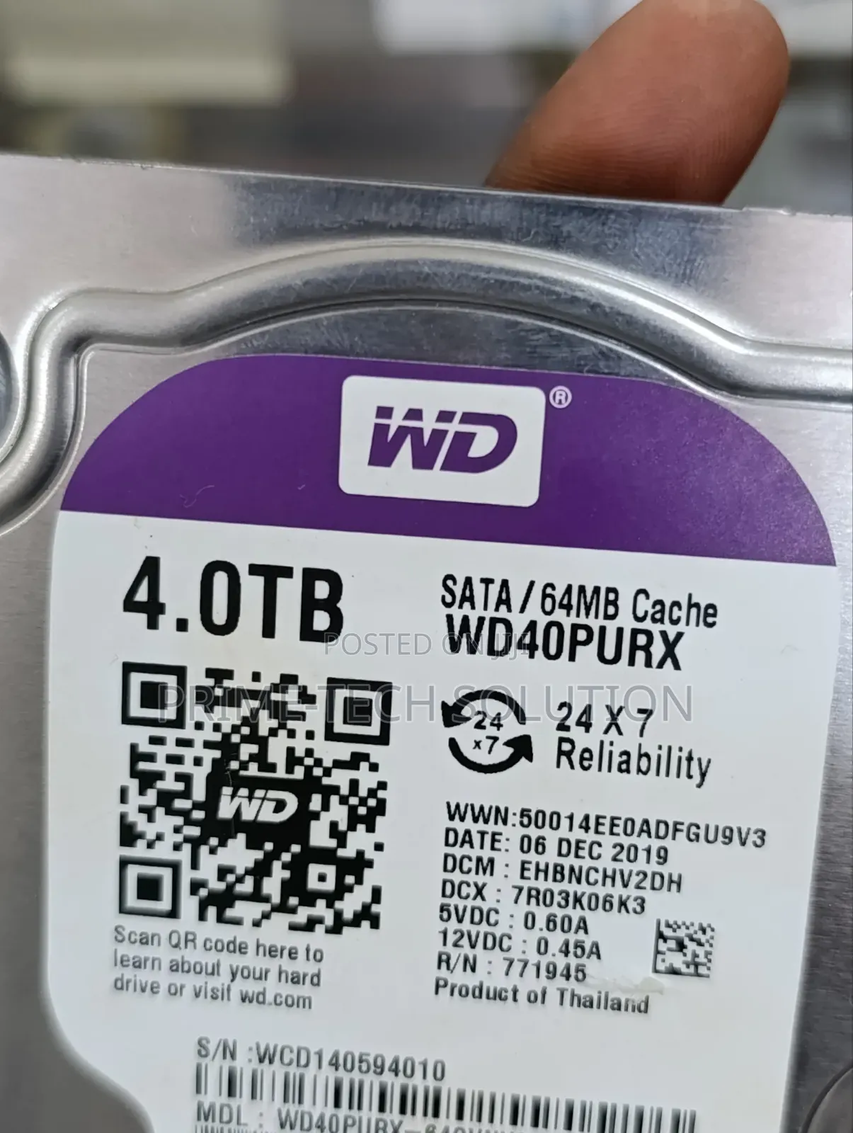 Wd Purple 4tb Surveillance HDD Wd40purx — DVR NVR | Tz