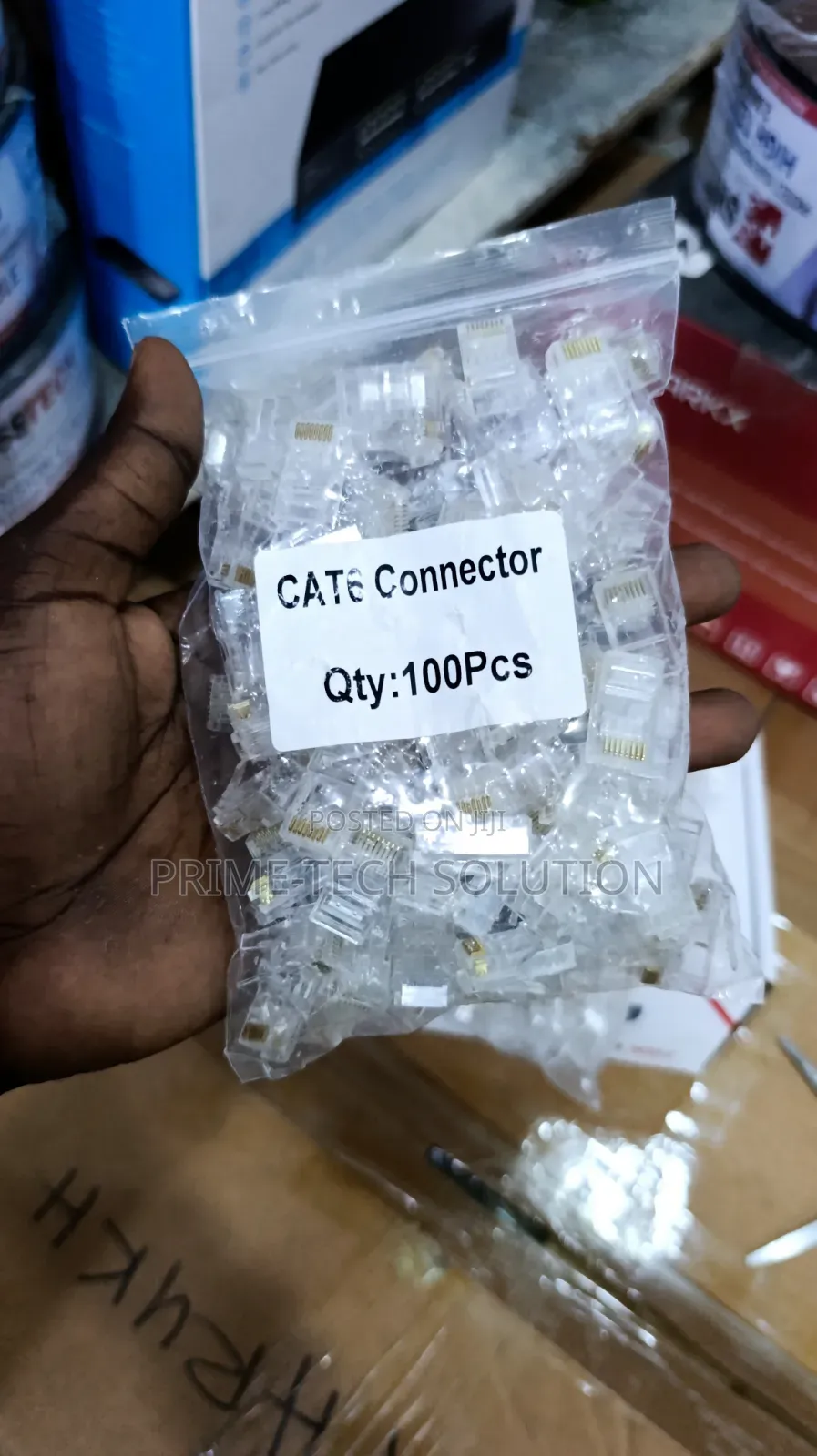 Cat6 Rj45 Connectors 100pcs — Kwa Network CCTV Cable | Tz