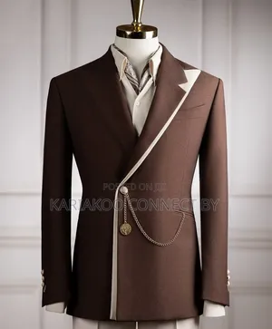 Premium Chocolate Brown Asymmetrical 3-Piece Slim Fit Suit