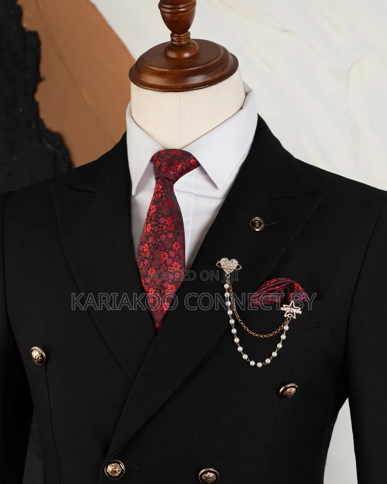 Premium Luxury Black Double-Breasted Suit