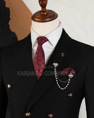 Premium Luxury Black Double-Breasted Suit