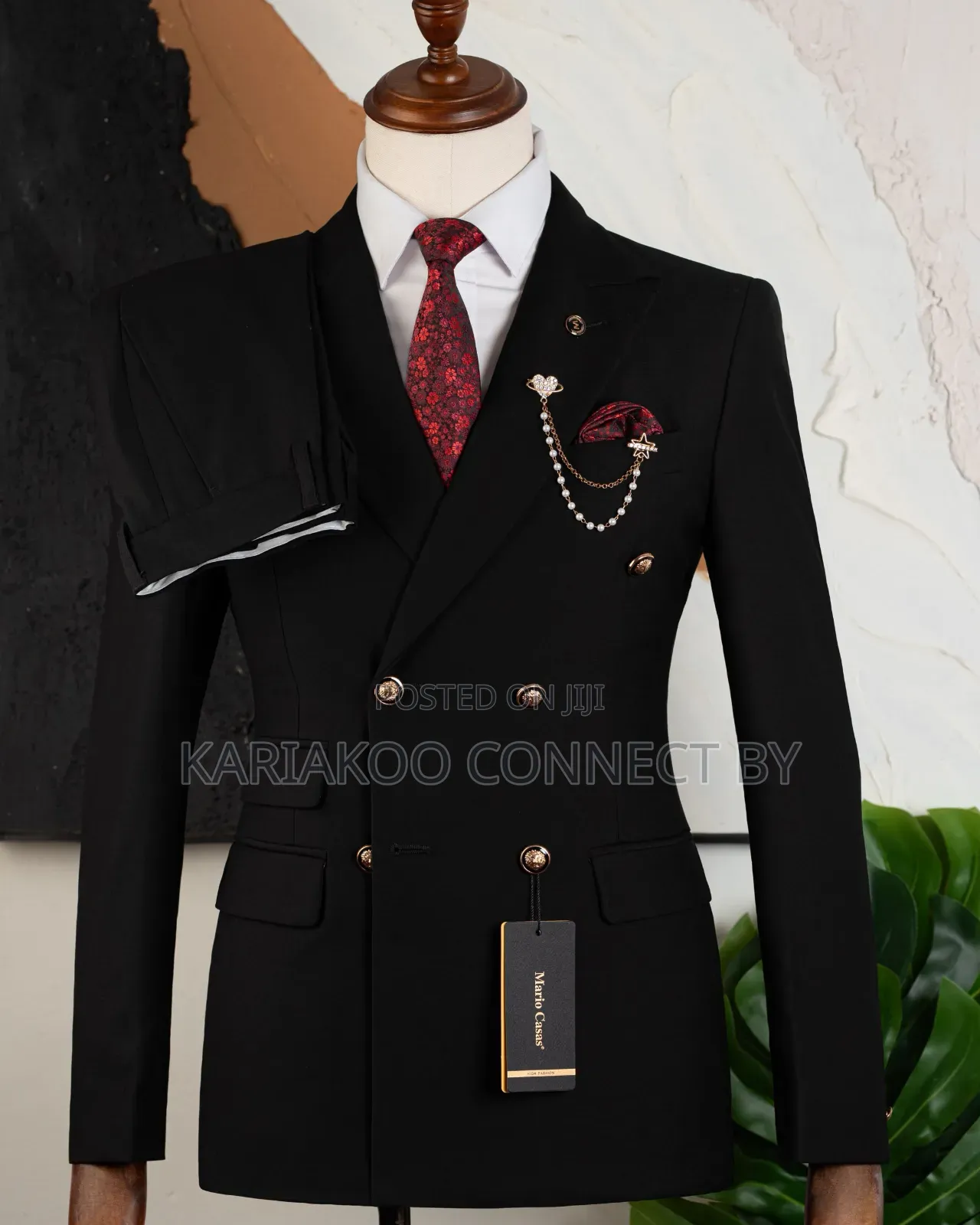 Premium Luxury Black Double-Breasted Suit