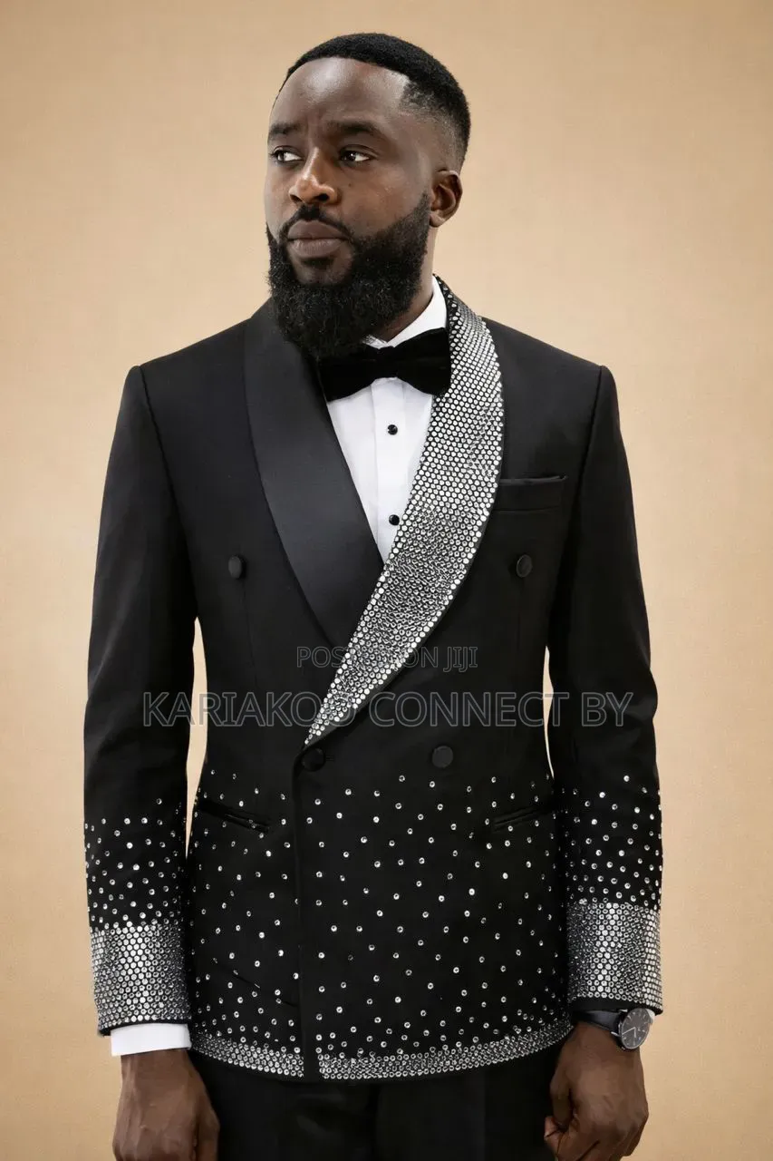 Exclusive Diamond-Studded Double Breasted Tuxedo