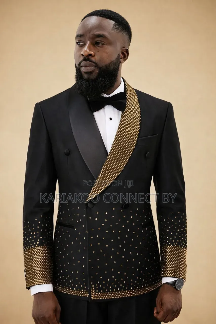 Exclusive Diamond-Studded Double Breasted Tuxedo