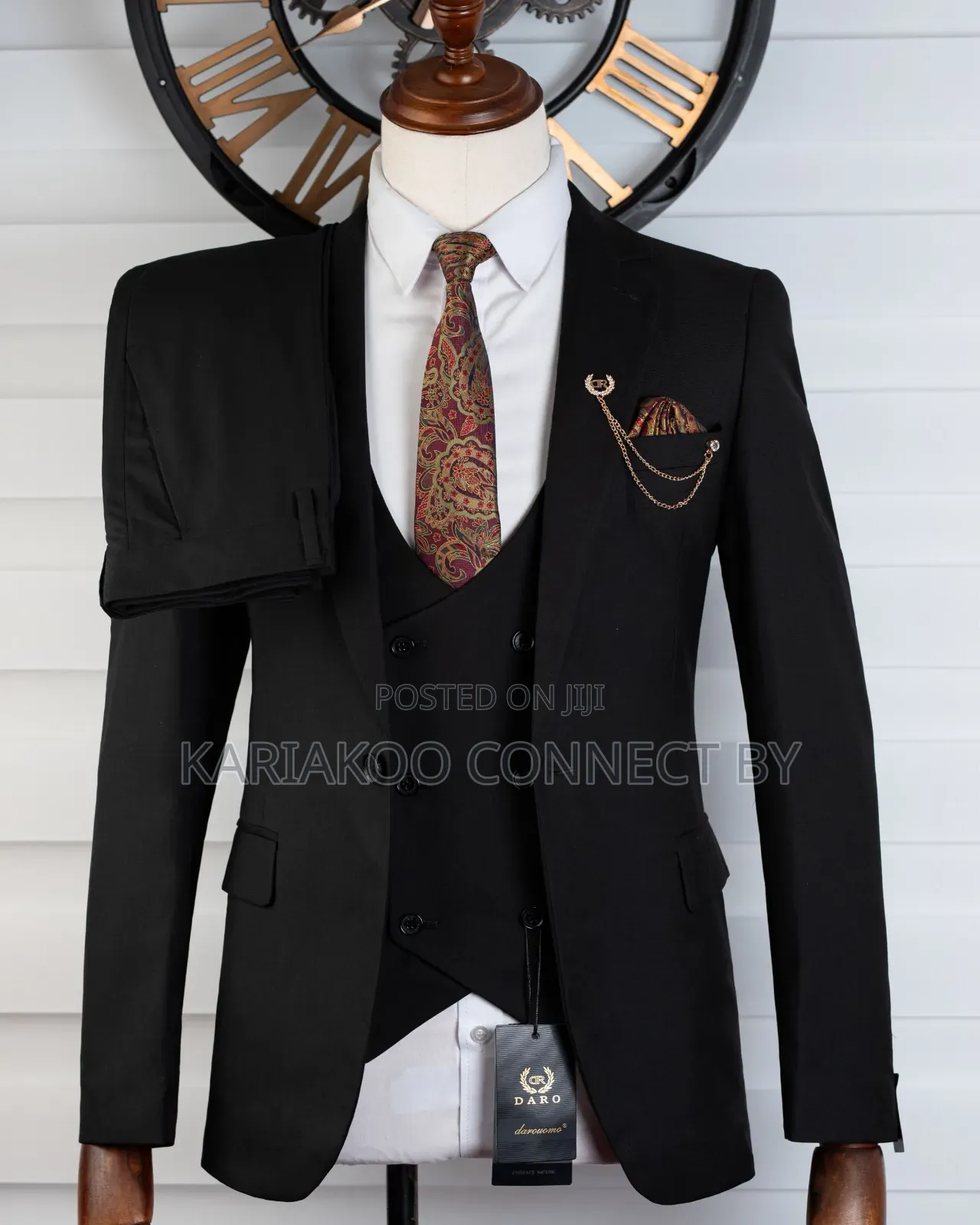 Premium Luxury Black 3-Piece Suit