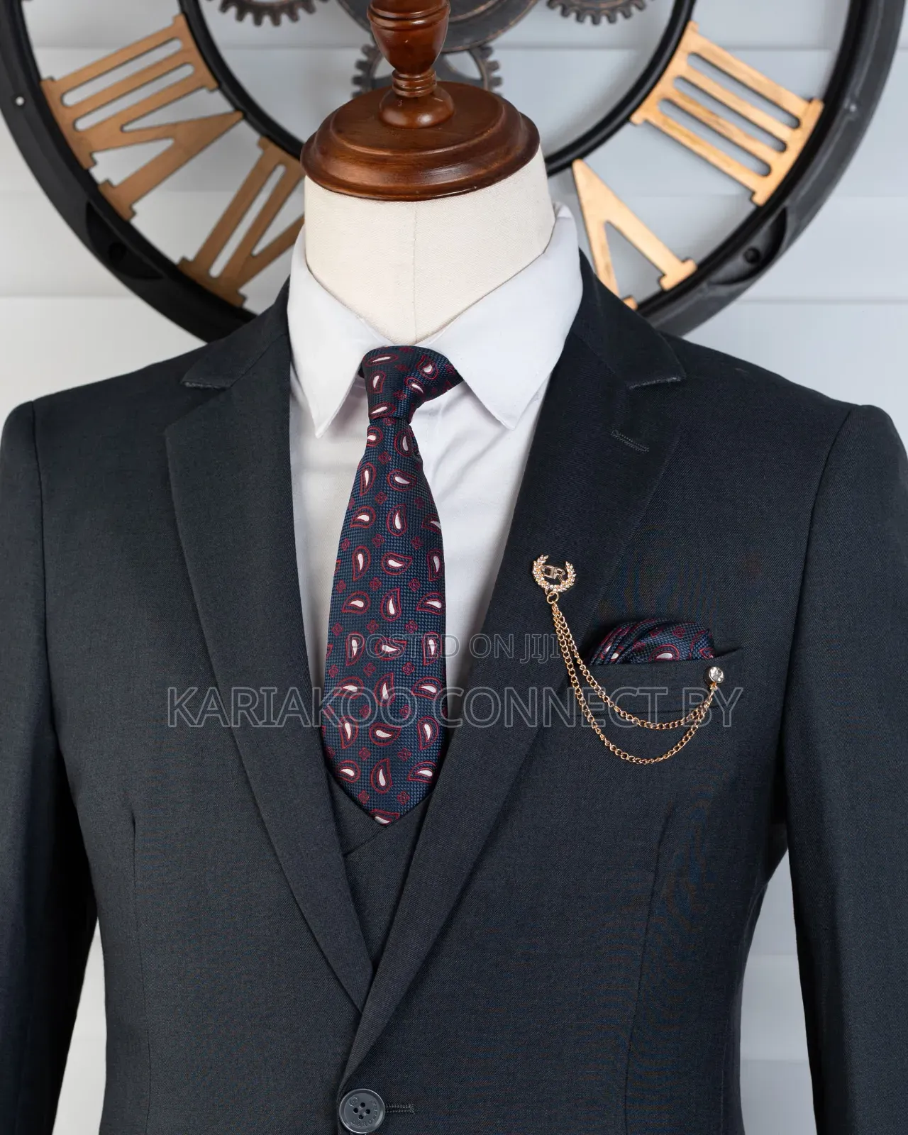 Premium Charcoal Gray 3-Piece Suit