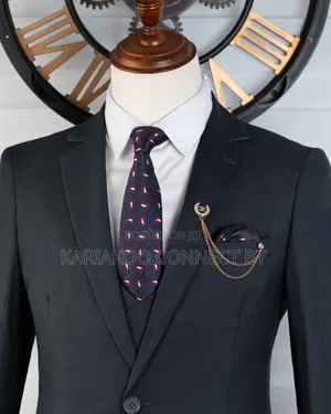 Premium Charcoal Gray 3-Piece Suit