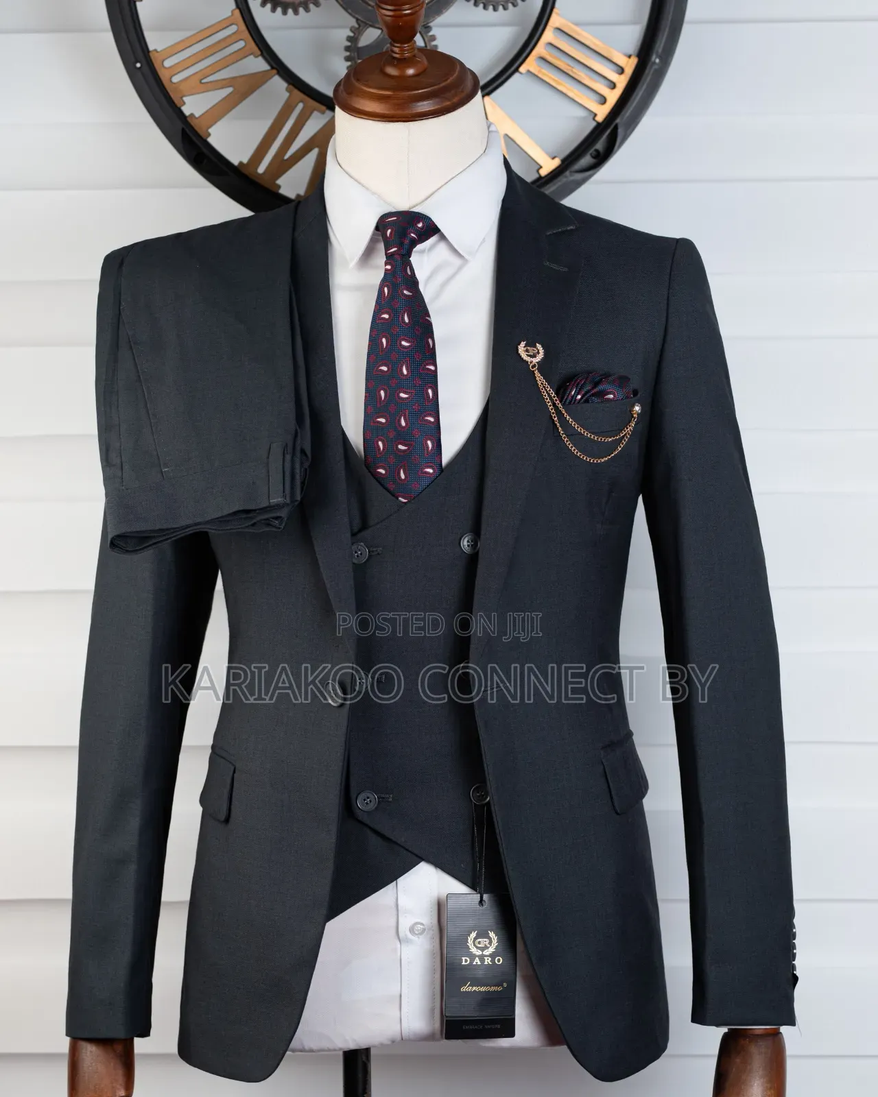 Premium Charcoal Gray 3-Piece Suit