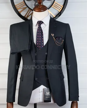 Premium Charcoal Gray 3-Piece Suit