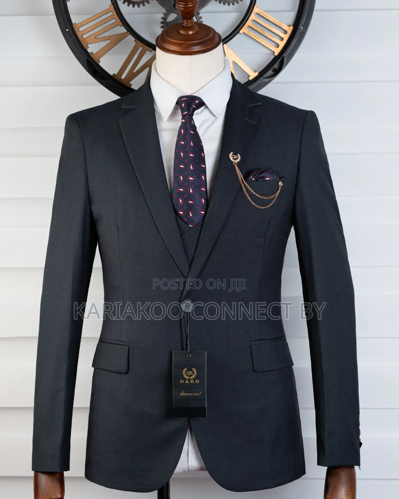 Premium Charcoal Gray 3-Piece Suit