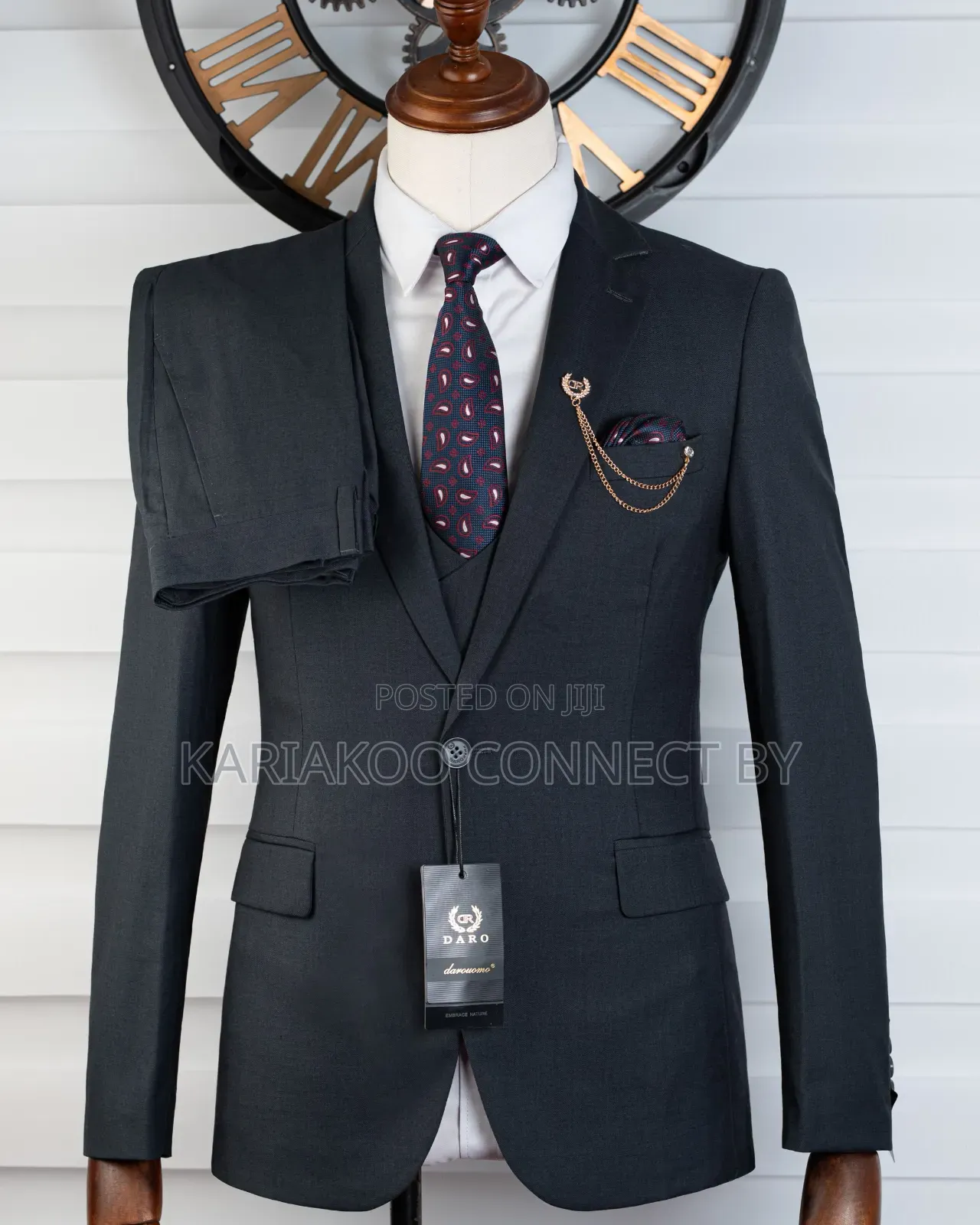 Premium Charcoal Gray 3-Piece Suit
