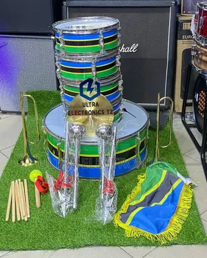 Brass Band Drums 2 Trampet
,1 Bass Drum,4 Snare ,One Pair Symbol