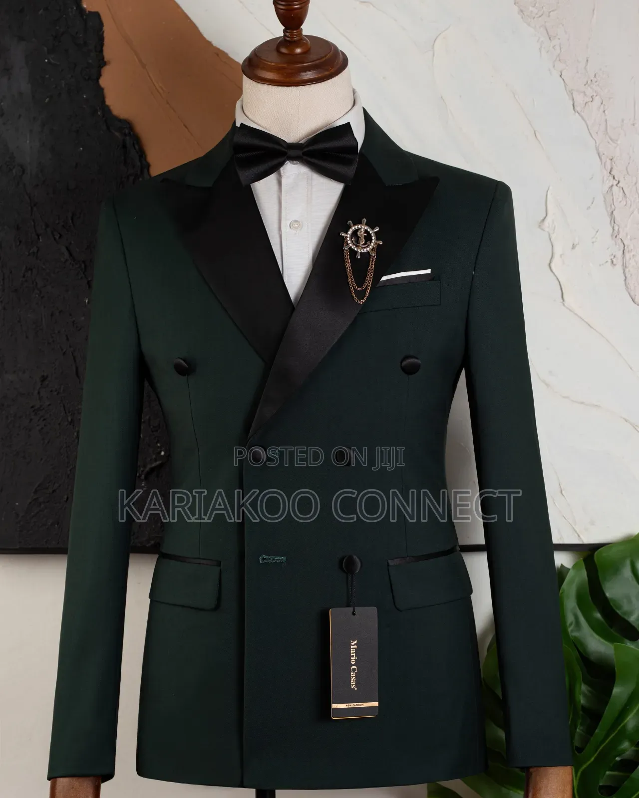 Navy Green Formal Men's Suit