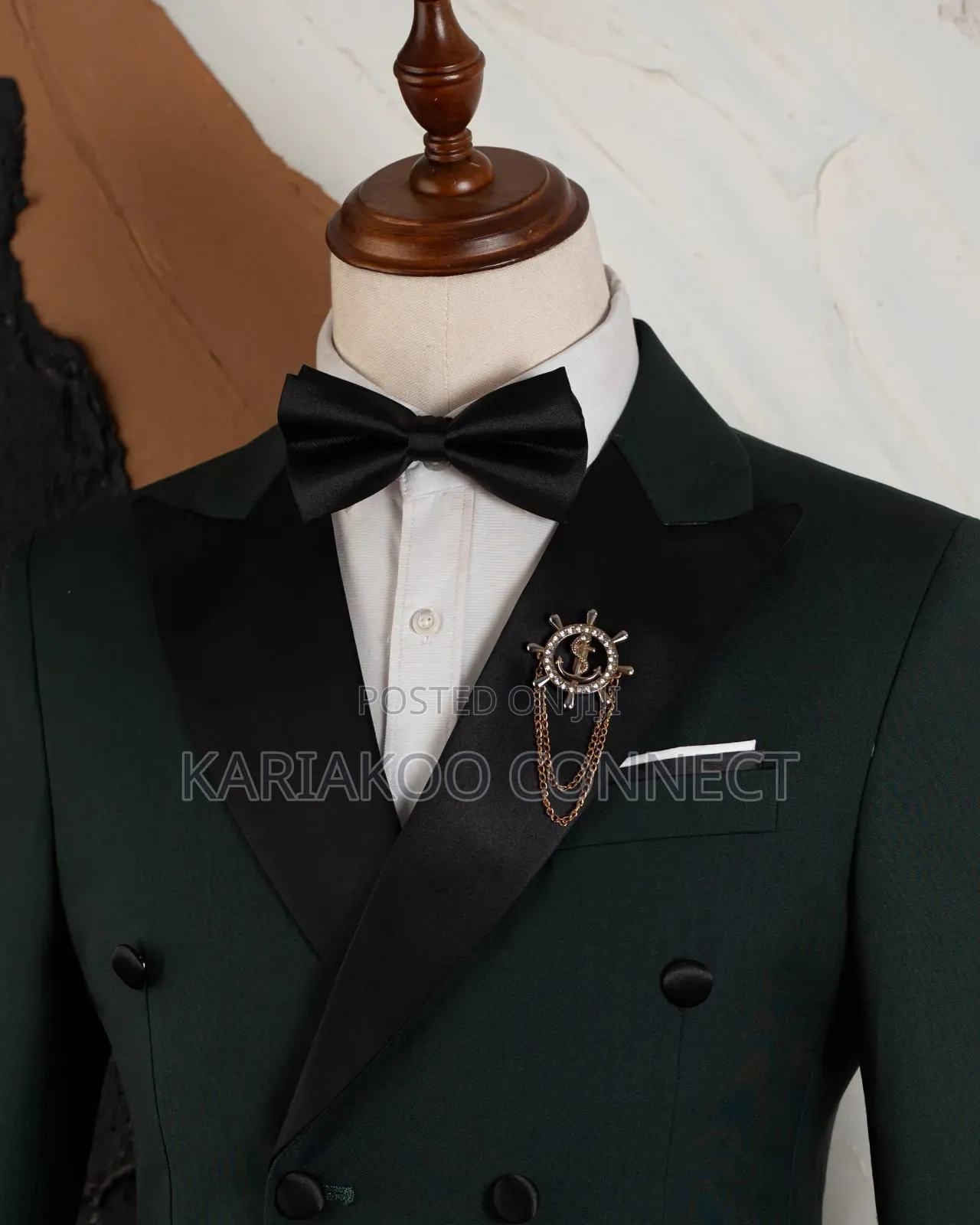 Navy Green Formal Men's Suit