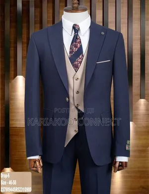 Dark Blue Men's Three Pieces Classic