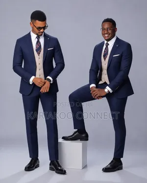Dark Blue Men's Three Pieces Classic