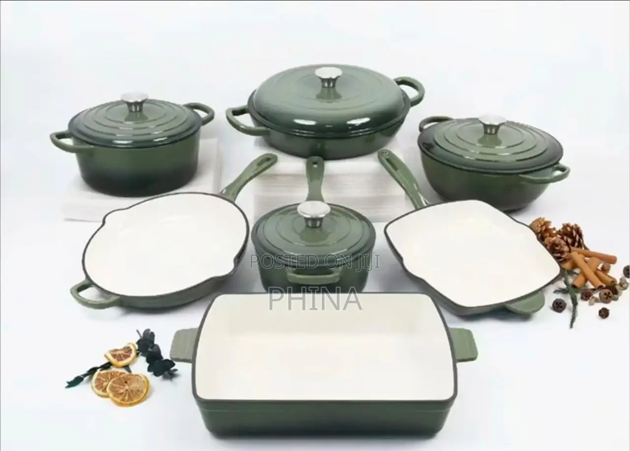 Sufuria Cast Iron 7 PCS With Different Colours