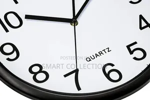 Black Wall Clock Silent Non Ticking 10 Inch Quality Quartz Battery