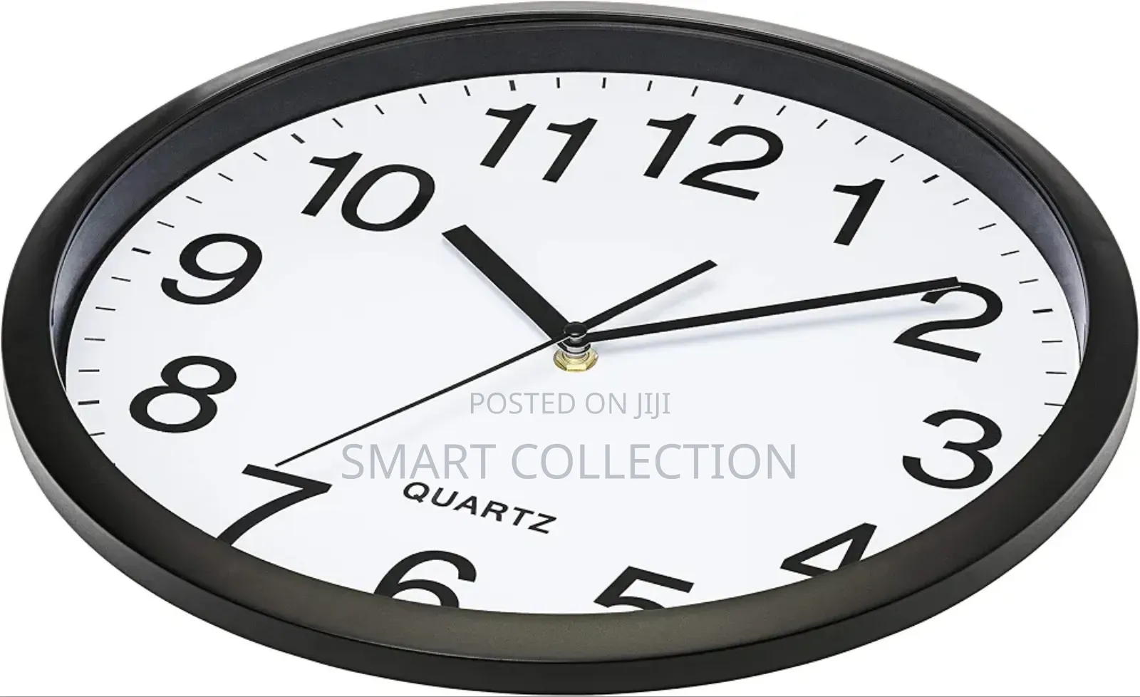 Black Wall Clock Silent Non Ticking 10 Inch Quality Quartz Battery