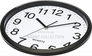Black Wall Clock Silent Non Ticking 10 Inch Quality Quartz Battery