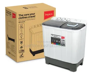 Impex 7kg Manual Twin-Tub Washing Machine With a Grey Colour