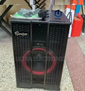 Sundar Portable Movable Rechargeable Speaker Size 14 Inch With Mic