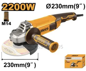 Ingco Angle Grinder Ag220018 2200w Motor Designed to Use 230mm