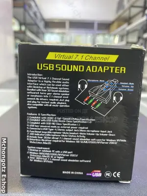 Usb Sound Adapter Virtual 7.1 (Dual Headset Microphone Ports, Black)