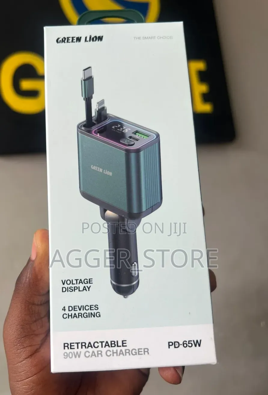 Green Lion Retractable 90w Car Charger