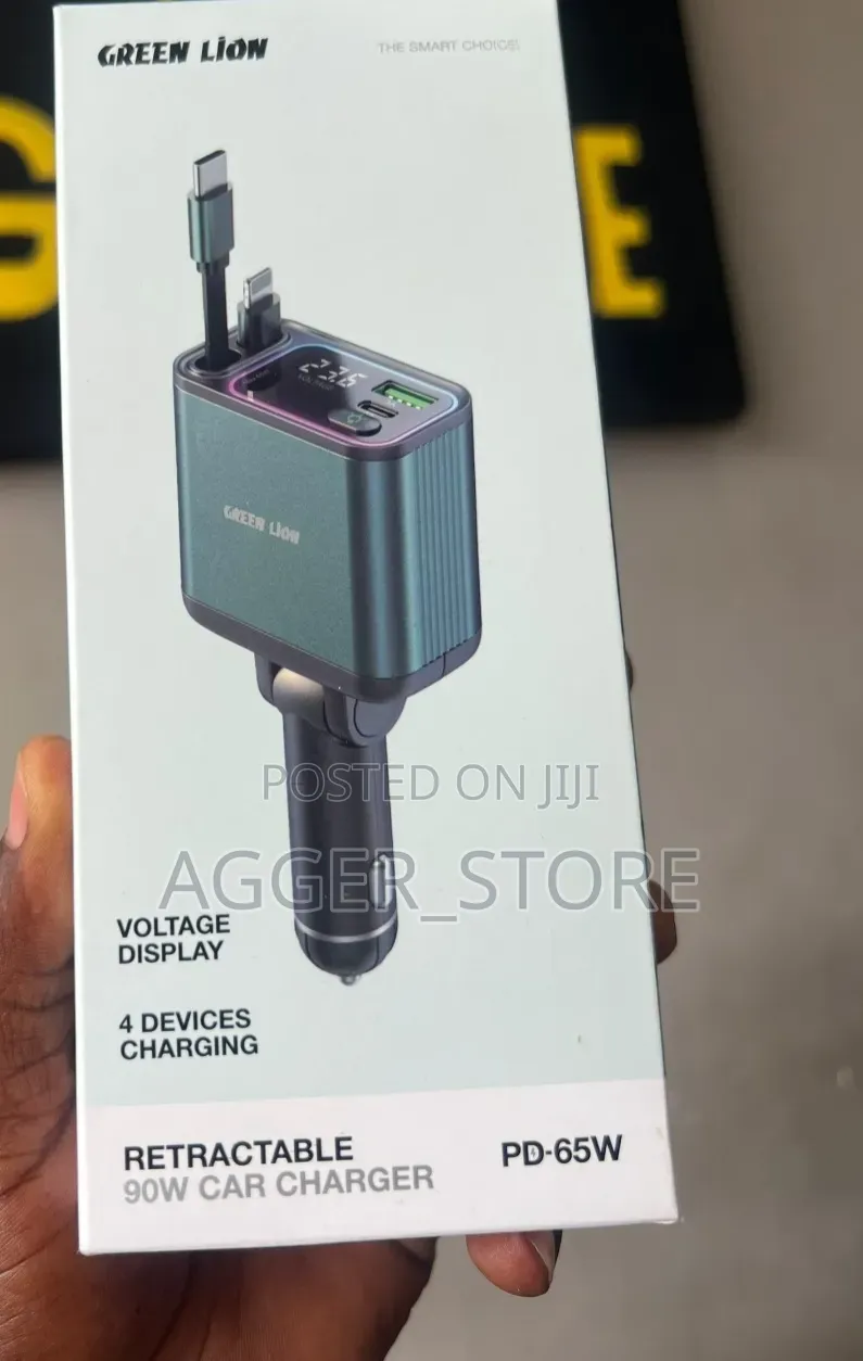 Green Lion Retractable 90w Car Charger
